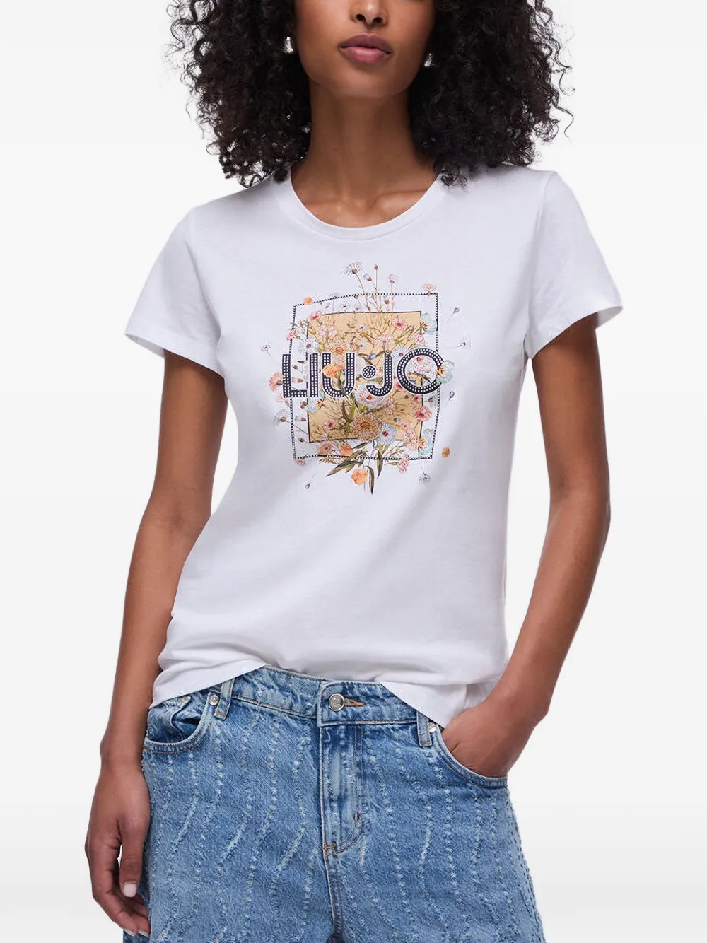 LIU JO T-shirt met bloemenprint Wit