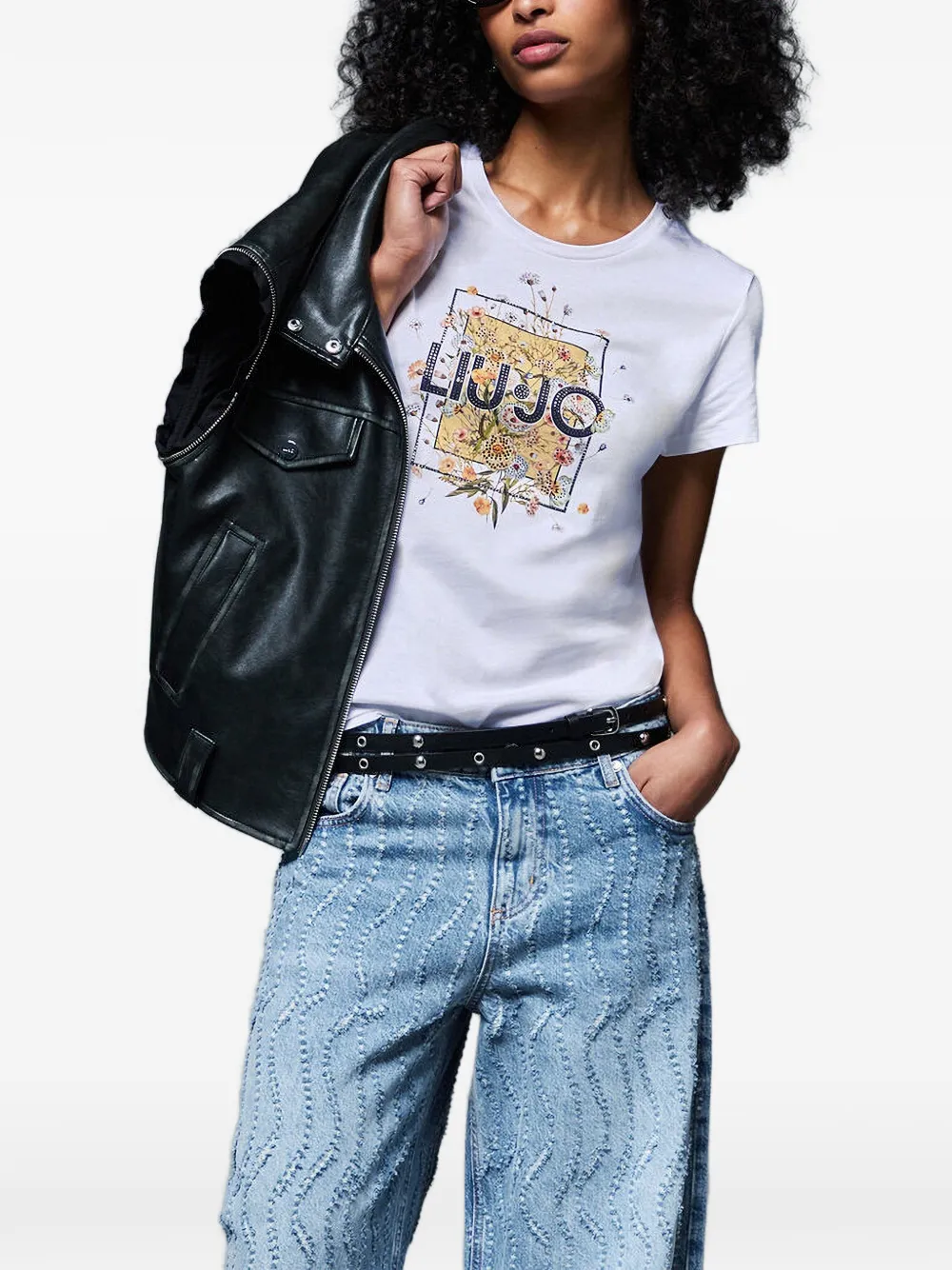 LIU JO T-shirt met bloemenprint Wit