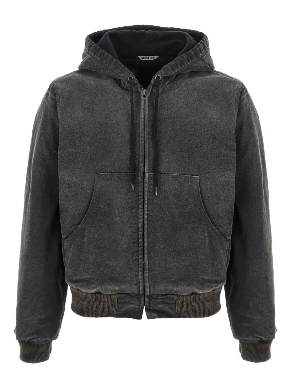 Auralee Drawstring Hoodie in Grey
