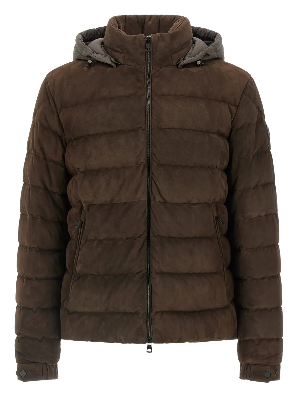 Moncler Arneb quilted suede jacket | Brown | Image 1