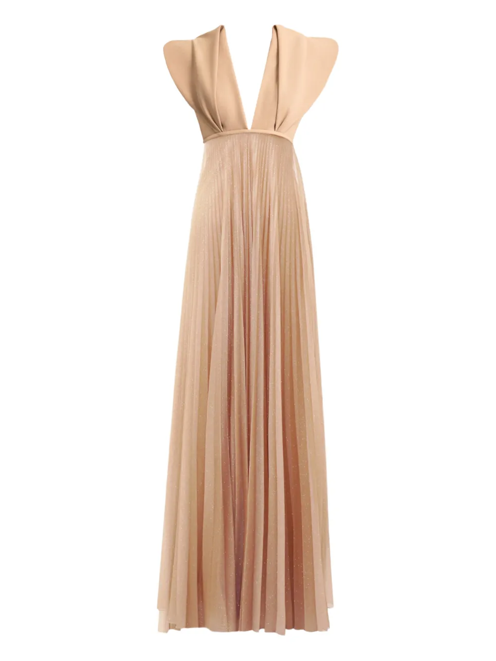 Gemy Maalouf Abendkleid mit Falten - Nude