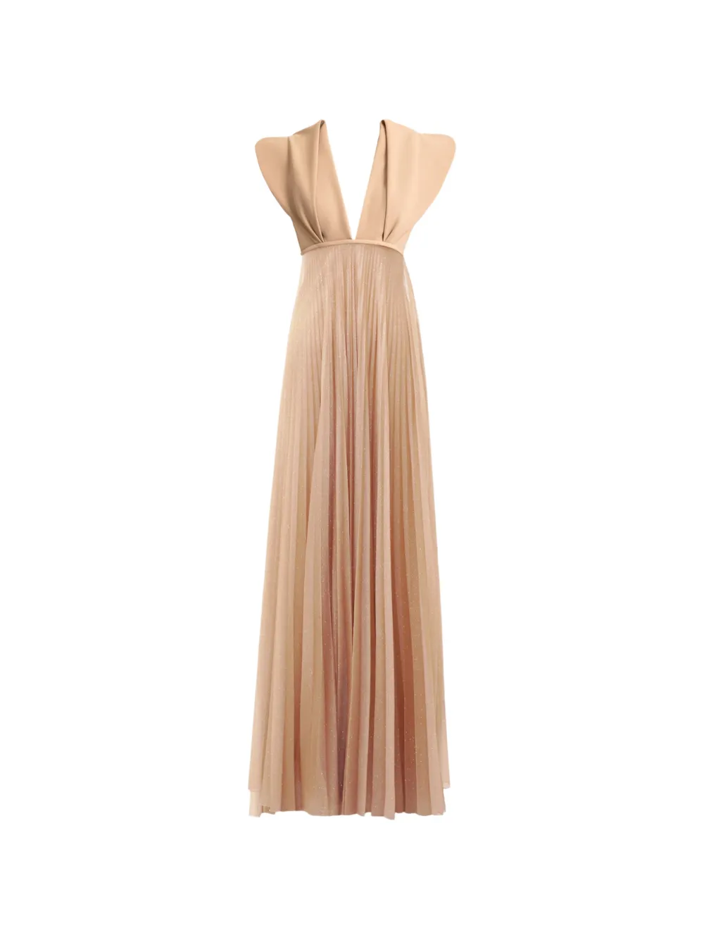 Gemy Maalouf Abendkleid mit Falten - Nude