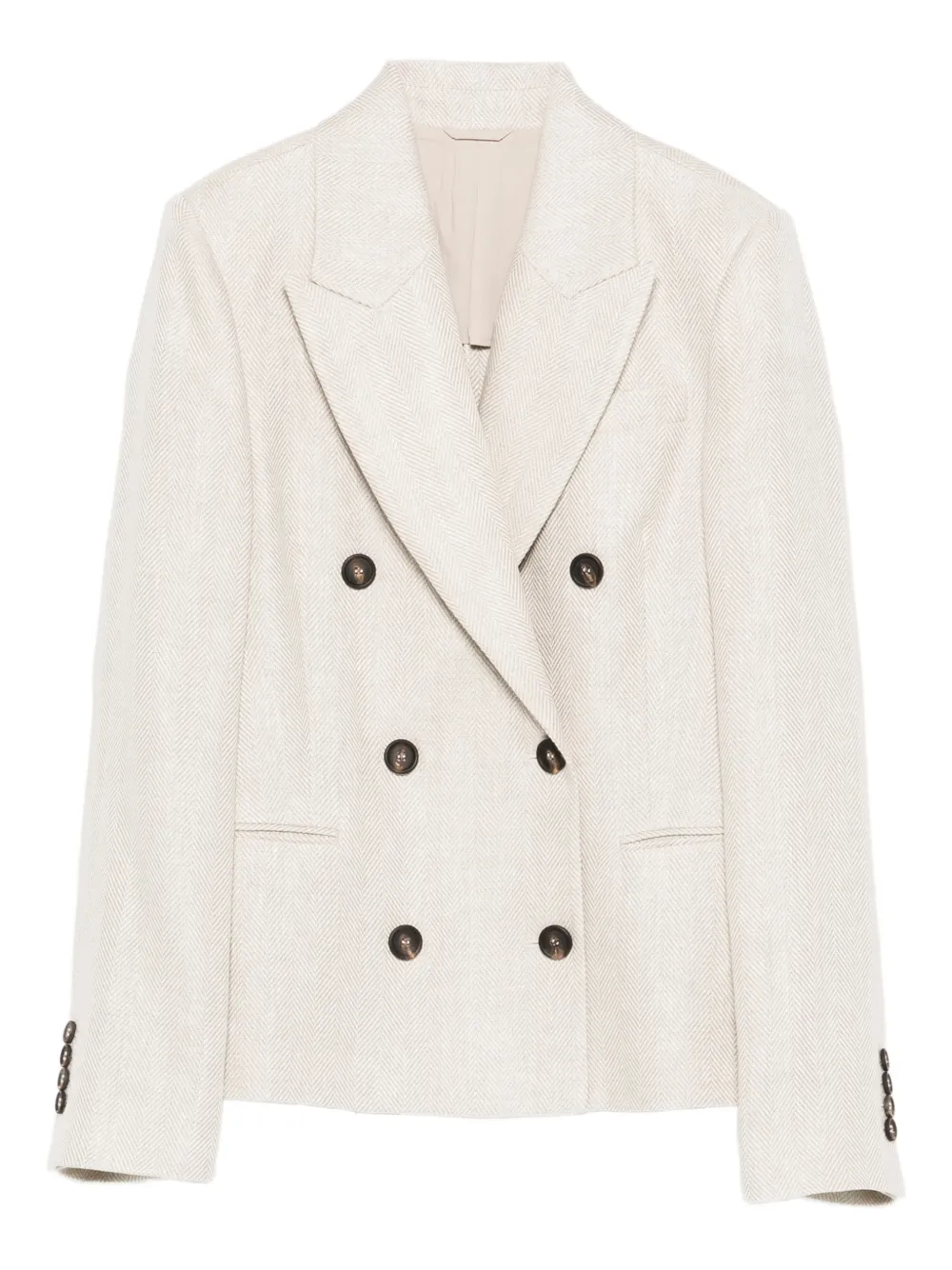 Brunello Cucinelli button herringbone blazer | tons neutres | Image 1