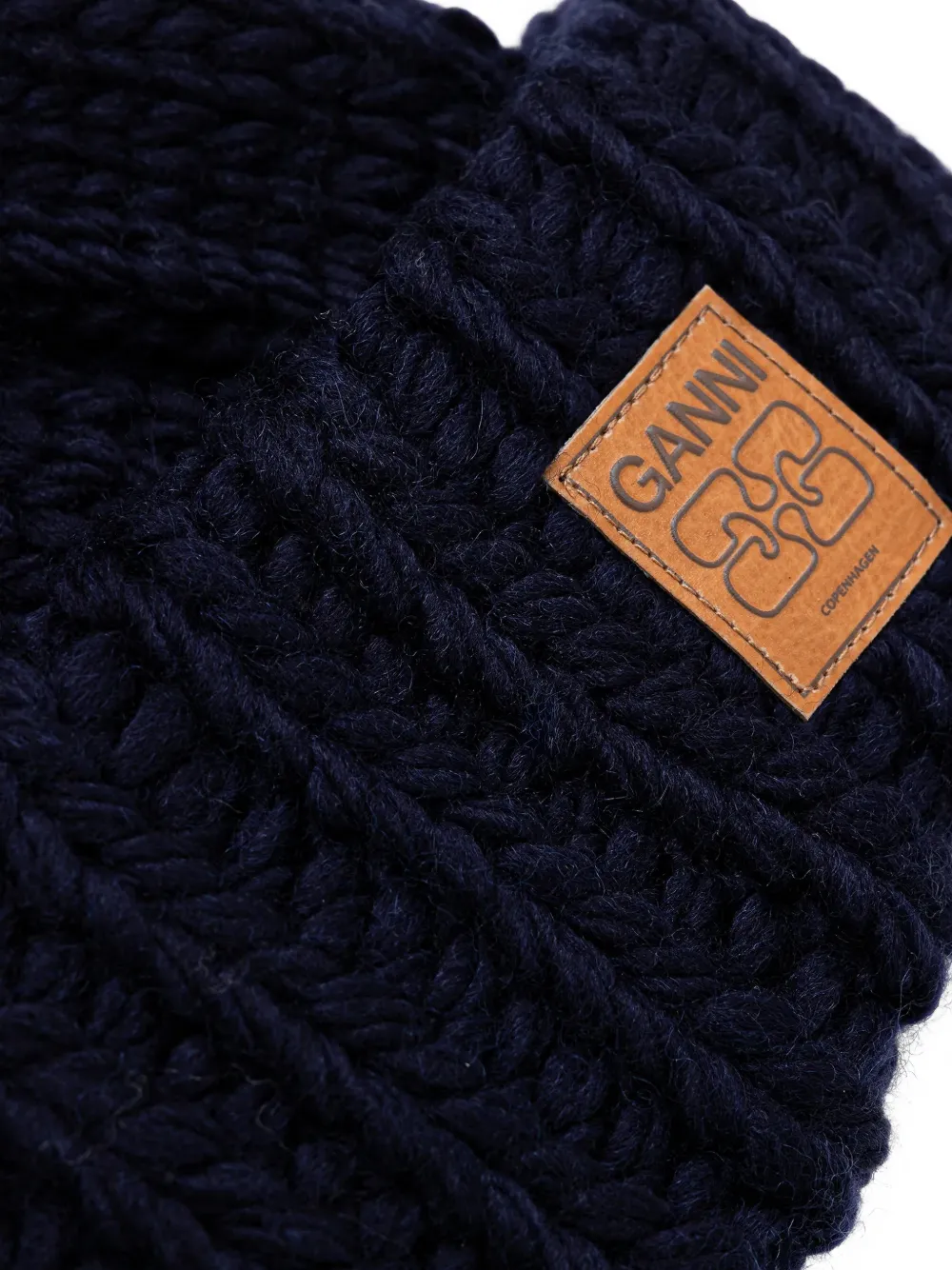  Ganni Logo-patch Beanie - Blue 