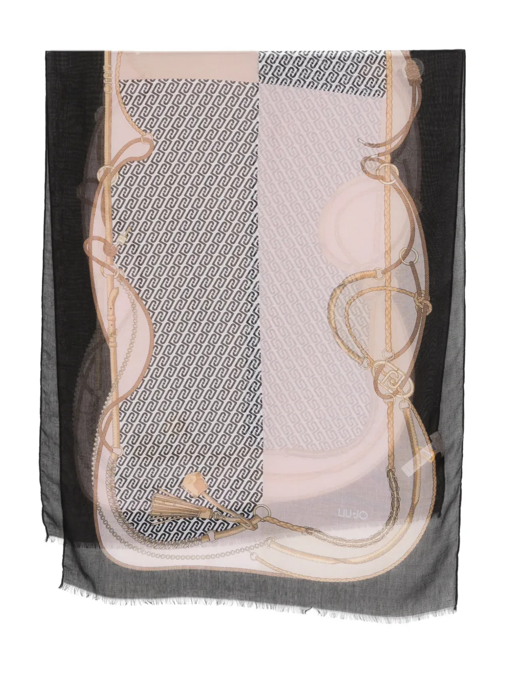 LIU JO pattern fringed scarf - Toni neutri