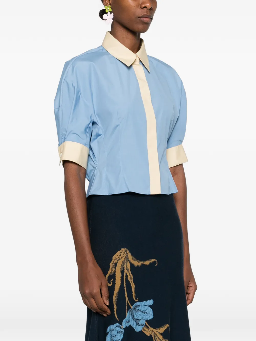 Marni Top met kraag en vlakken Blauw