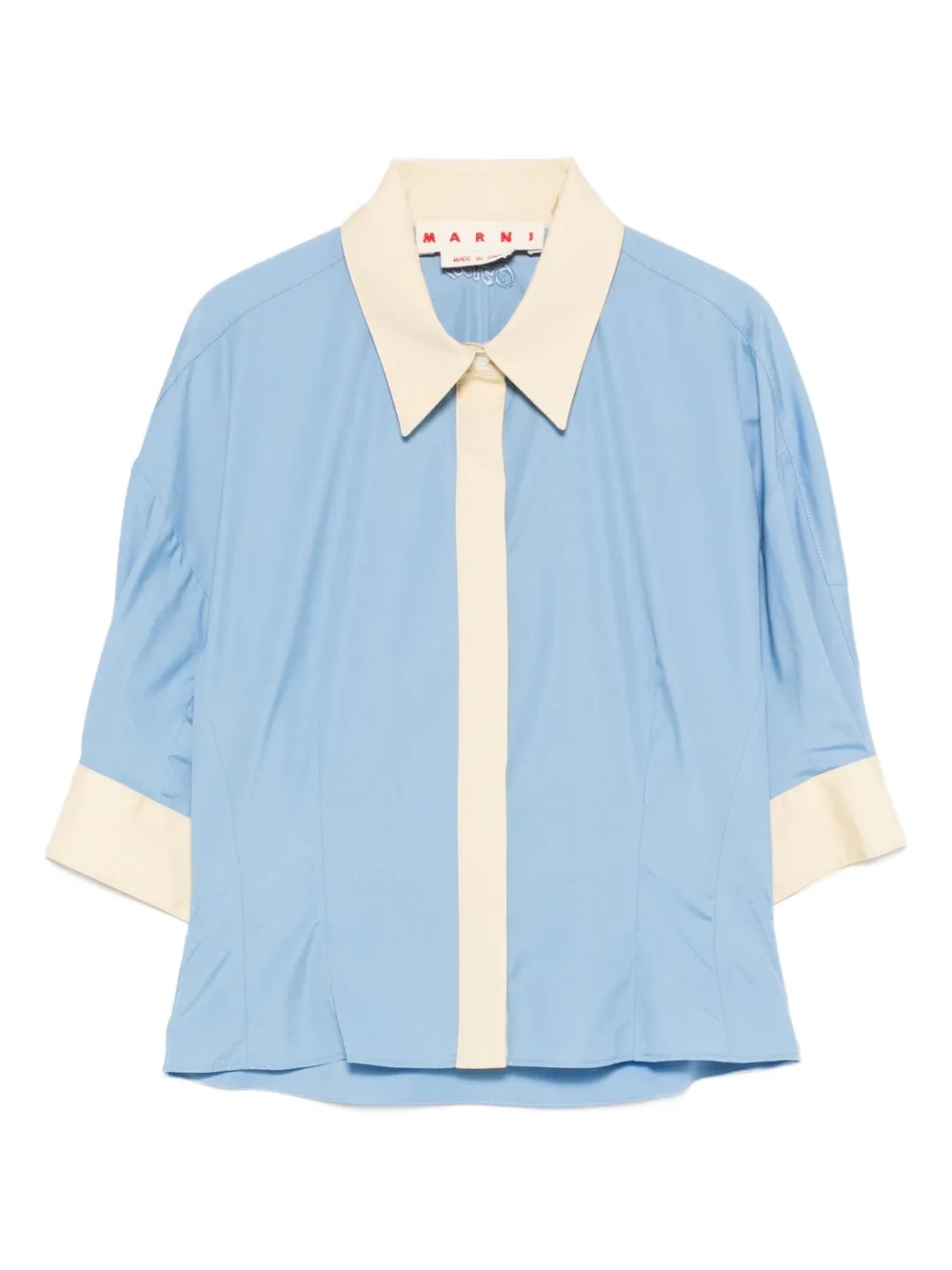 Marni collared panelled top - Blu