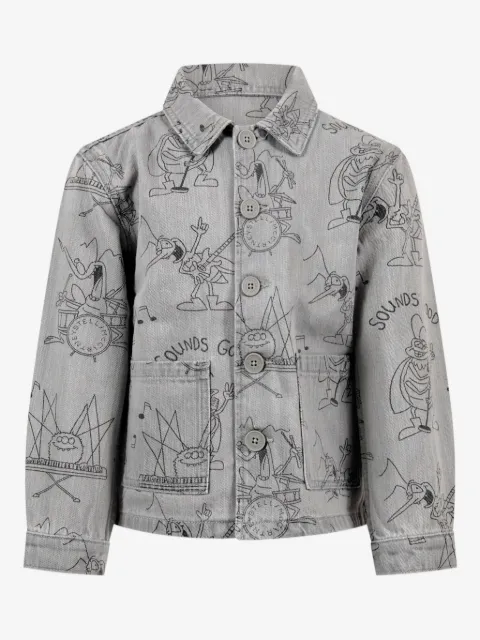 Stella McCartney Kids chamarra con estampado gráfico y botones