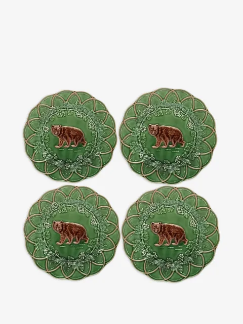 Bordallo Pinheiro assiette à motif d'ours (service pour quatre personnes)
