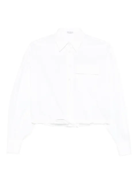 Brunello Cucinelli camisa con cordones en la pretina