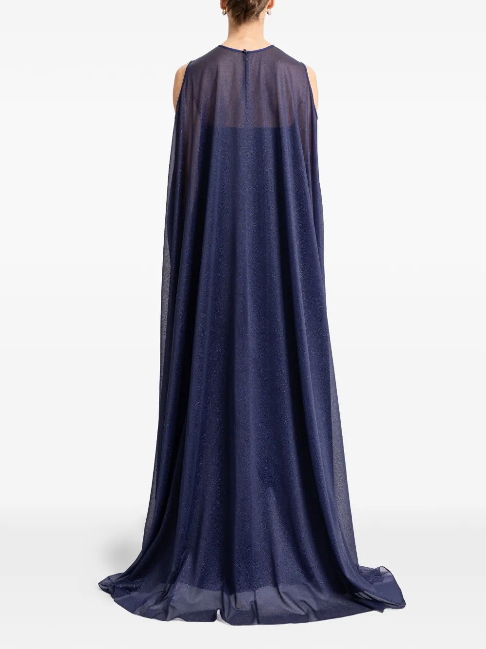 Gemy Maalouf Avondjurk met cape Blauw