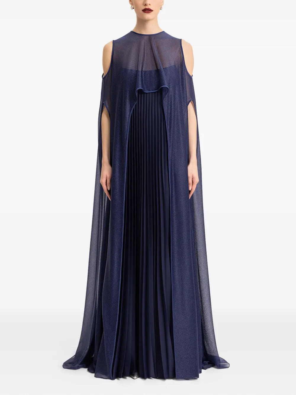 Gemy Maalouf Avondjurk met cape - Blauw