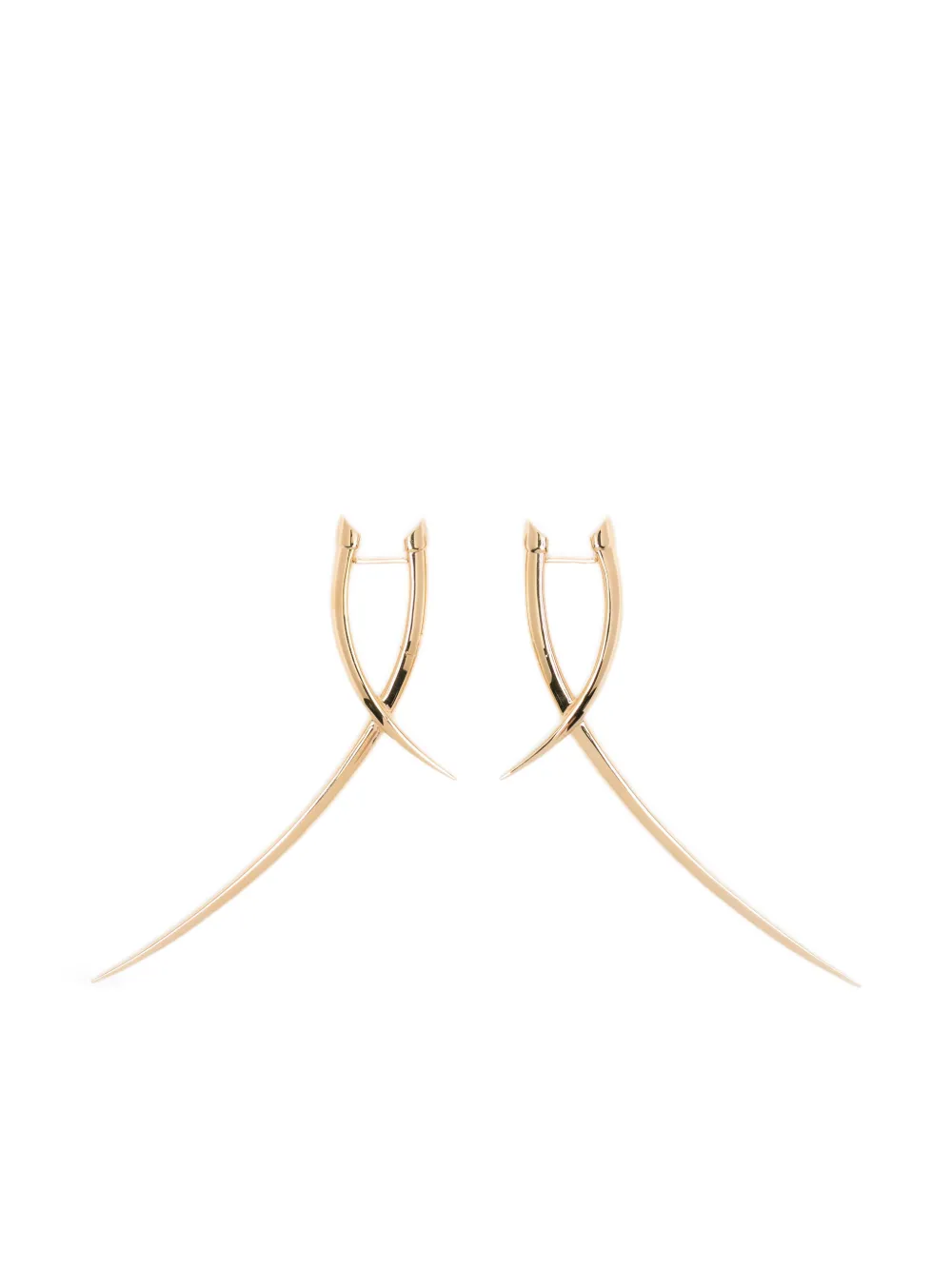 Shaun Leane Sabre statement crossover earrings | Gold | Image 1