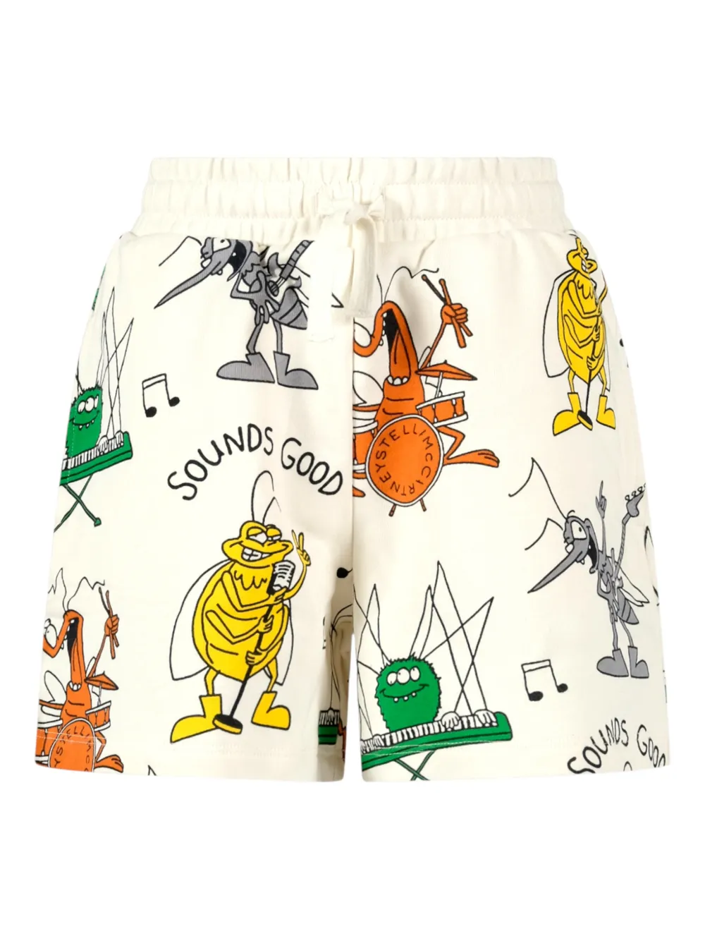 Stella McCartney Kids all-over-print drawstring-fastening shorts - Bianco