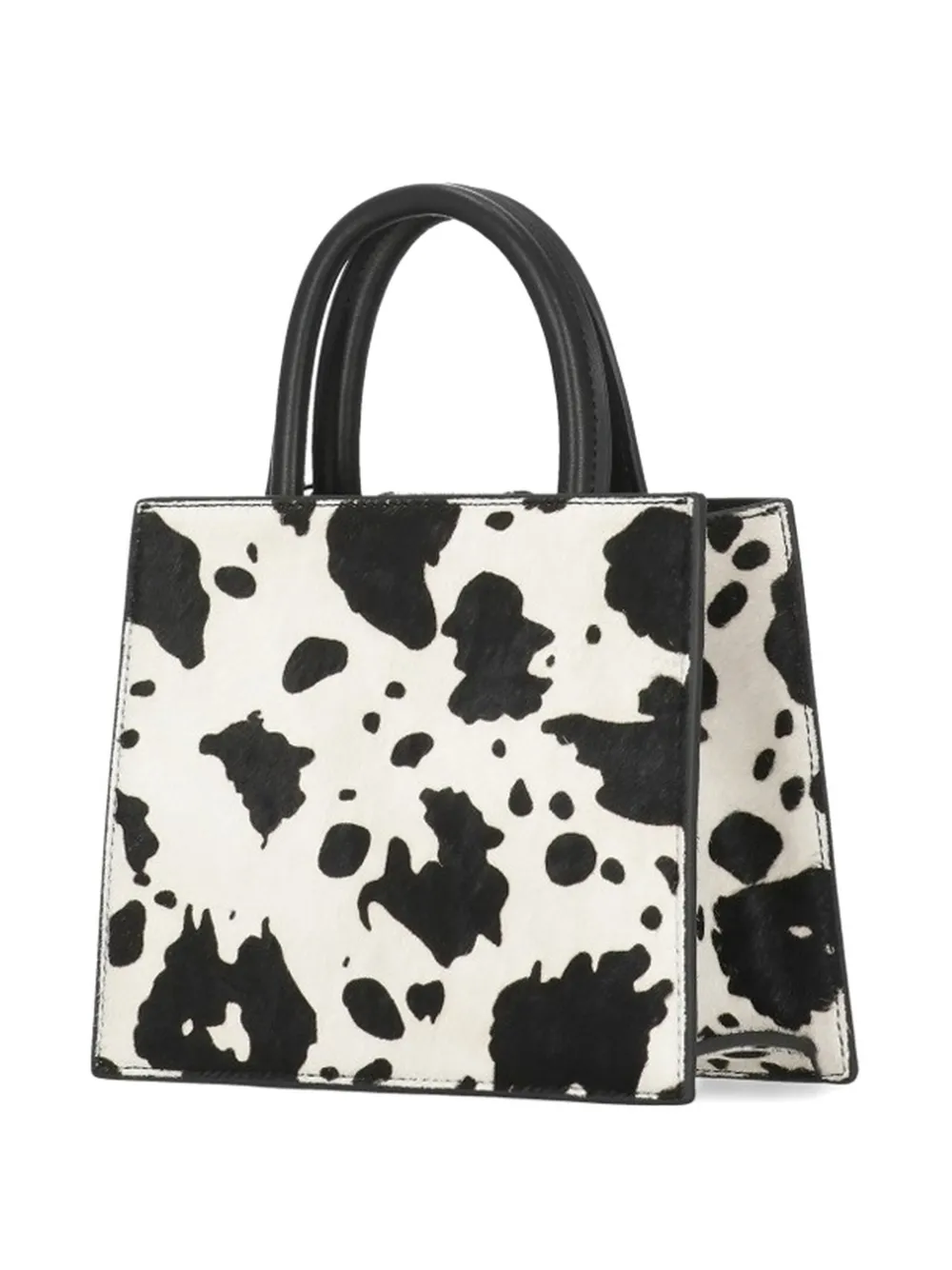 Top Handle Print Leather Bag