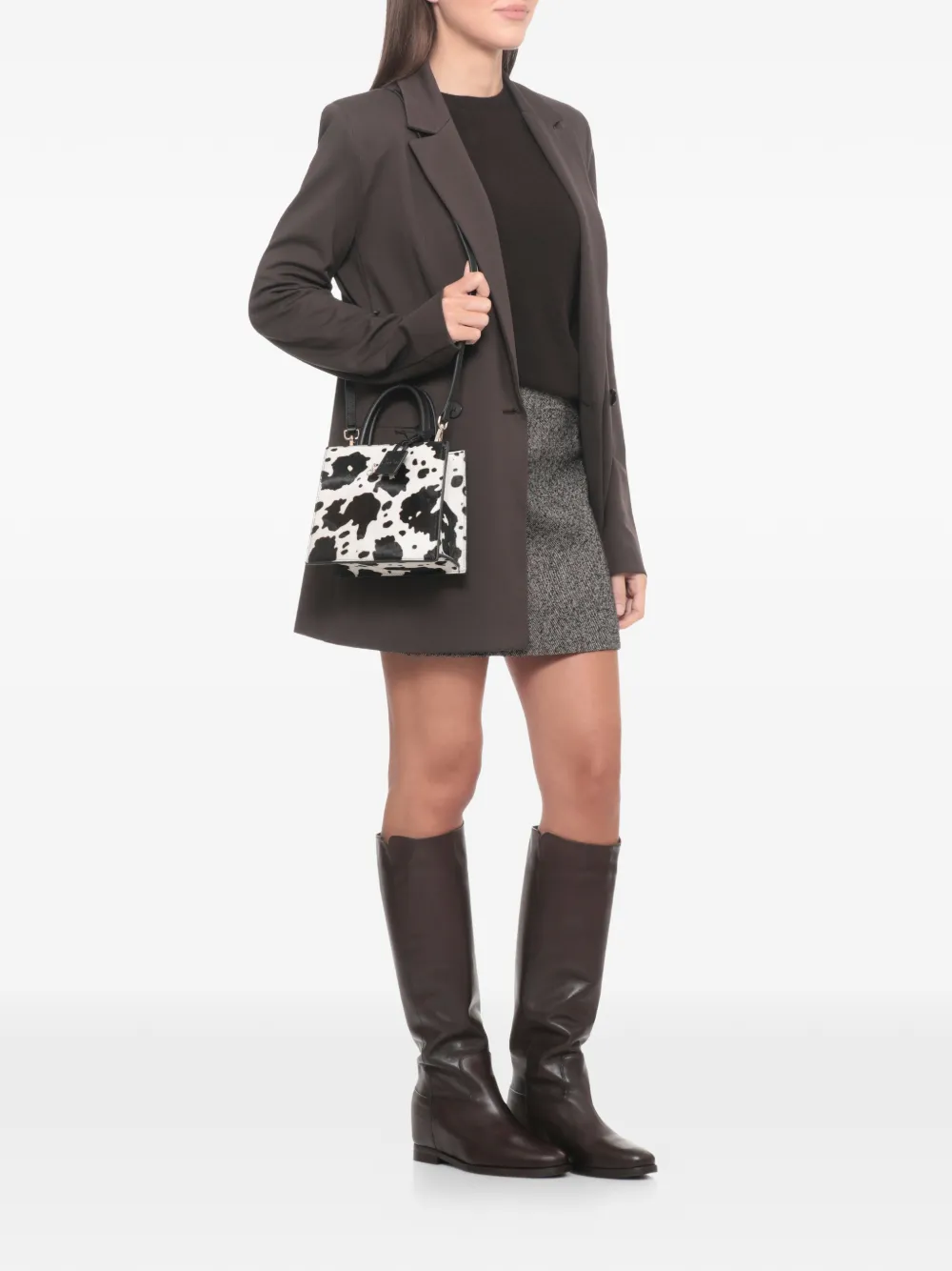 MC2 Saint Barth top handle print leather bag – White