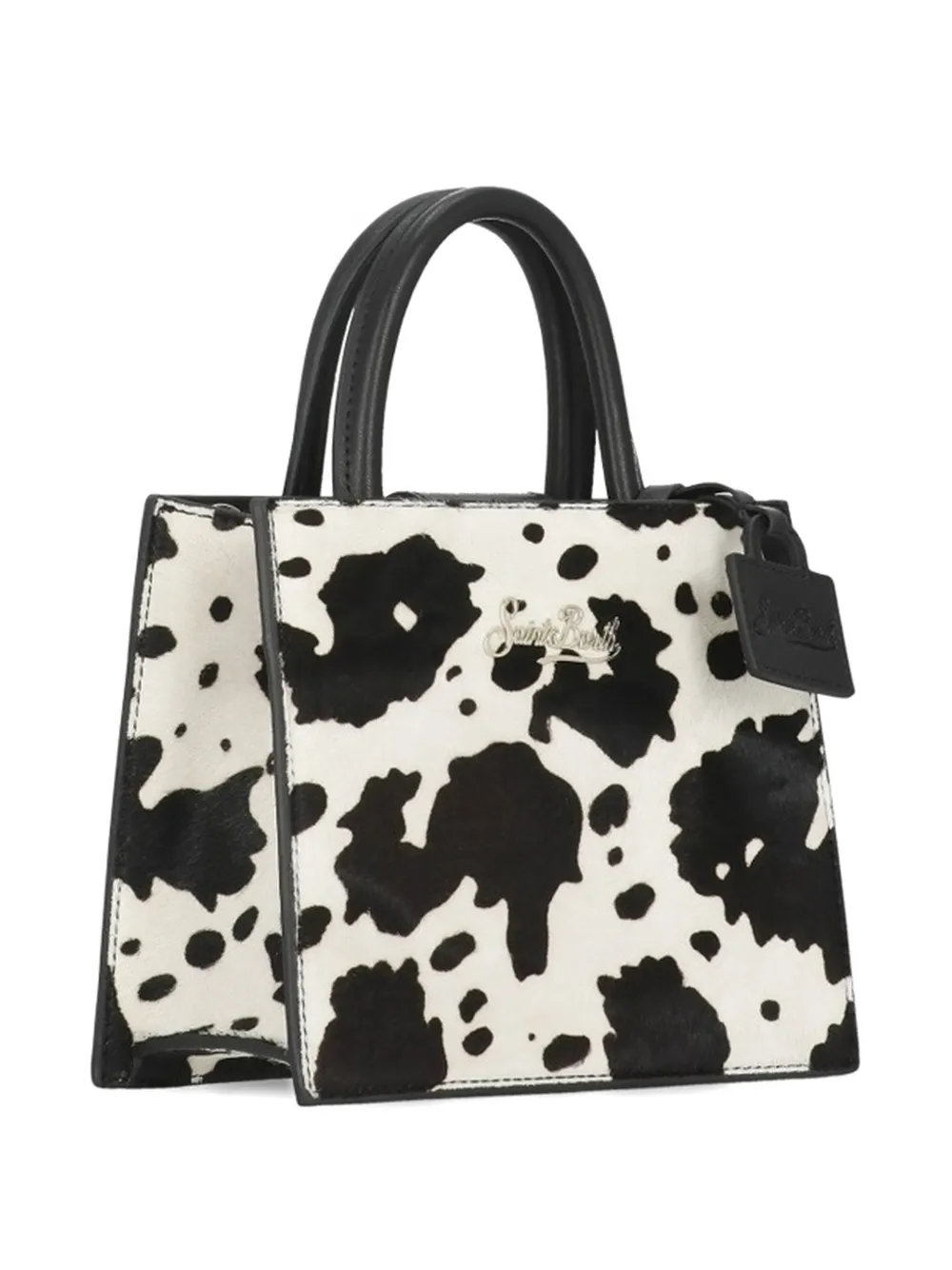 Top Handle Print Leather Bag
