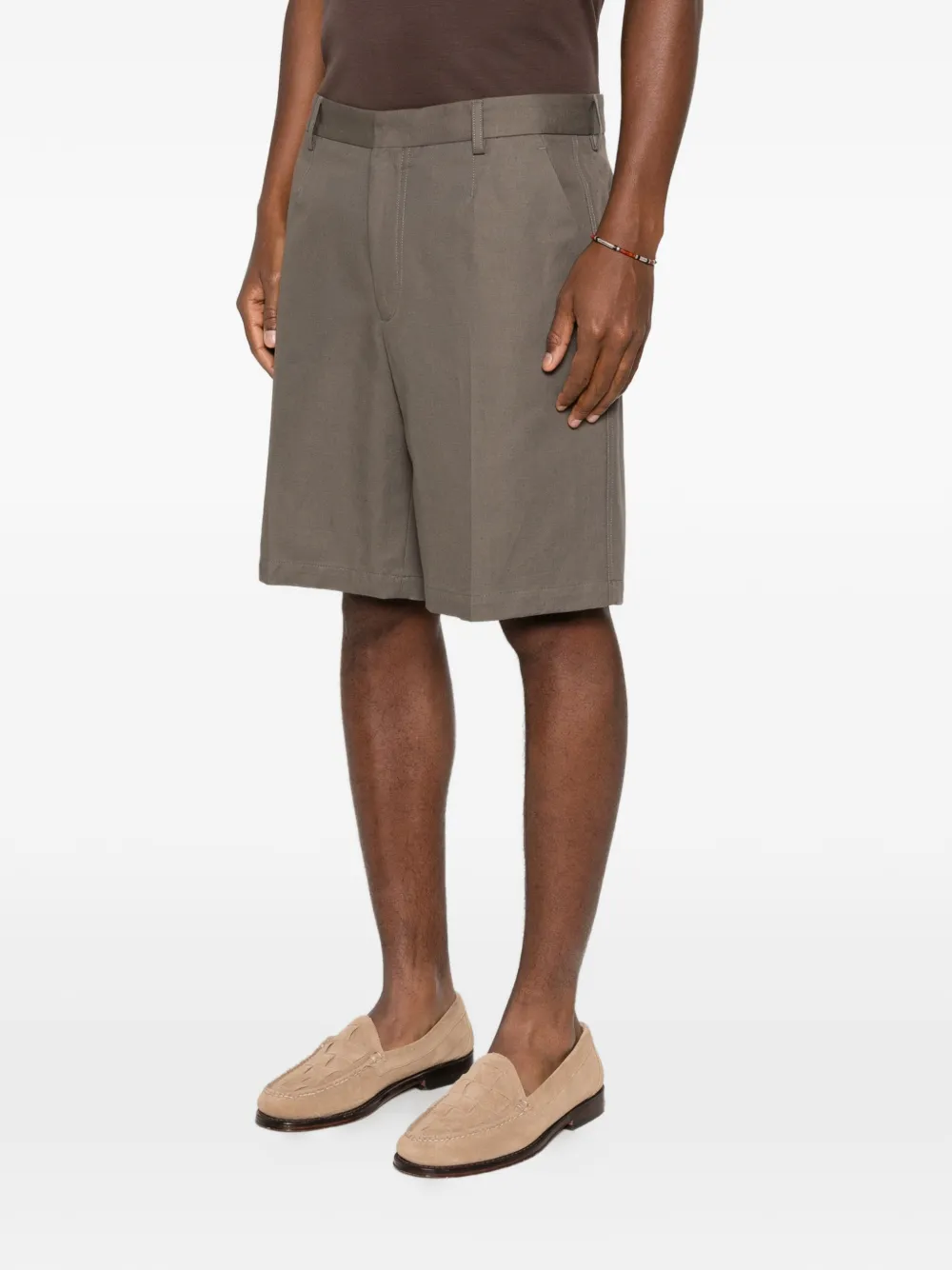 Zegna Geplooide shorts Groen