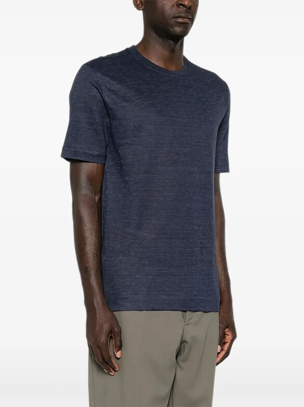 Zegna T-shirt met korte mouwen en gemêleerd-effect Blauw