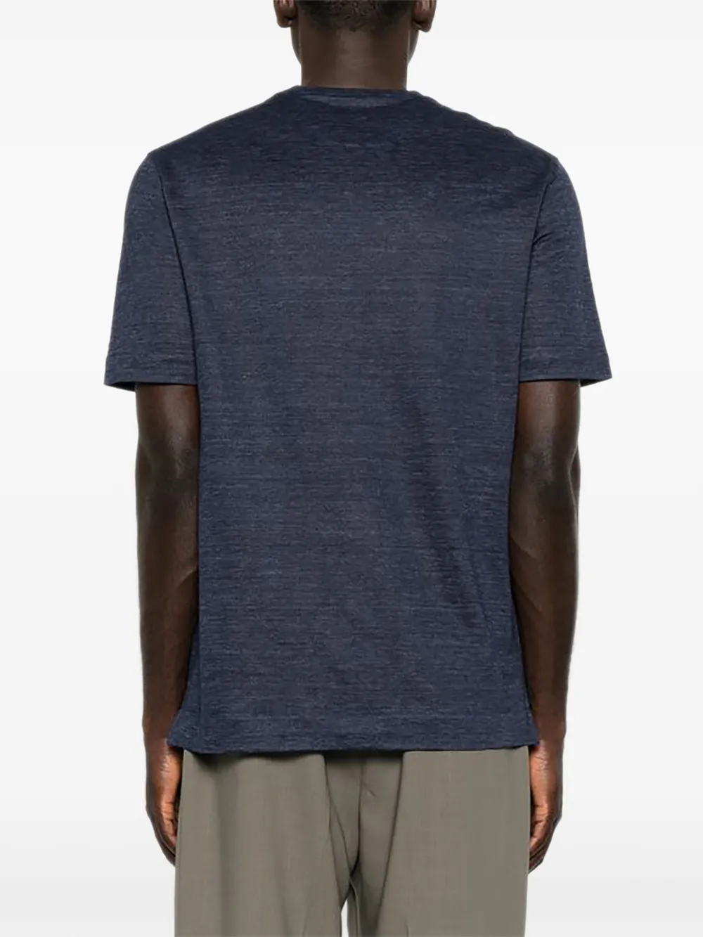 Zegna T-shirt met korte mouwen en gemêleerd-effect Blauw