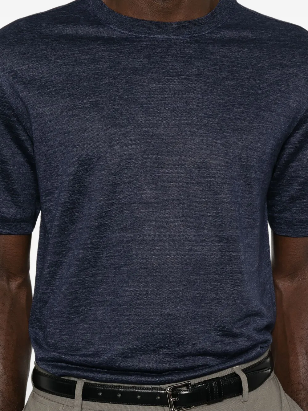 Zegna T-shirt met korte mouwen en gemêleerd-effect Blauw