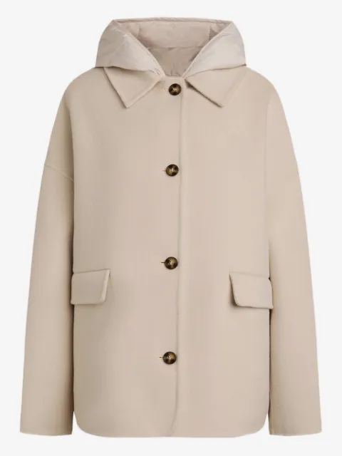 12 STOREEZ hooded pocket merino-wool coat