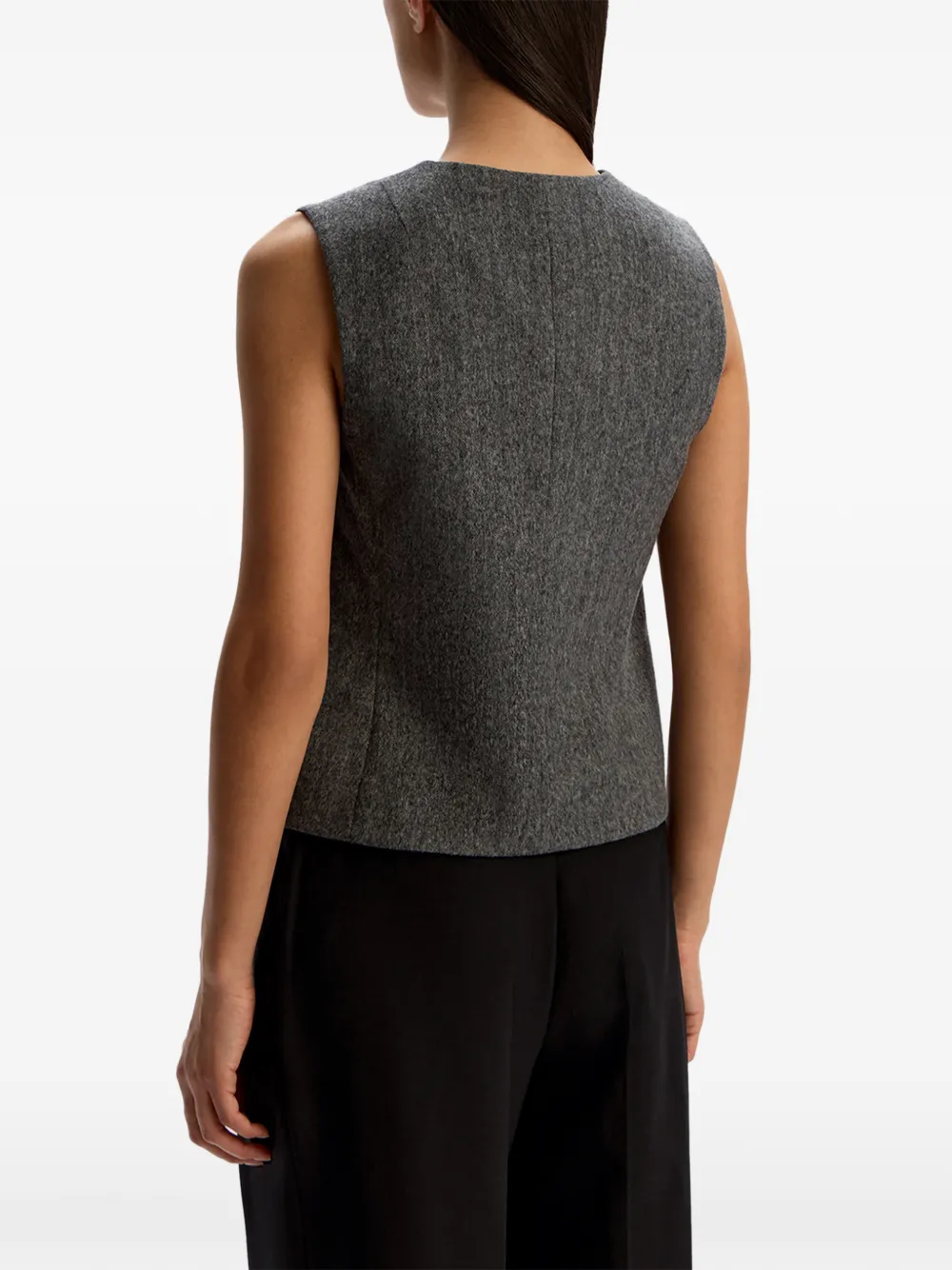 12 Storeez Buttoned Waistcoat In Gray