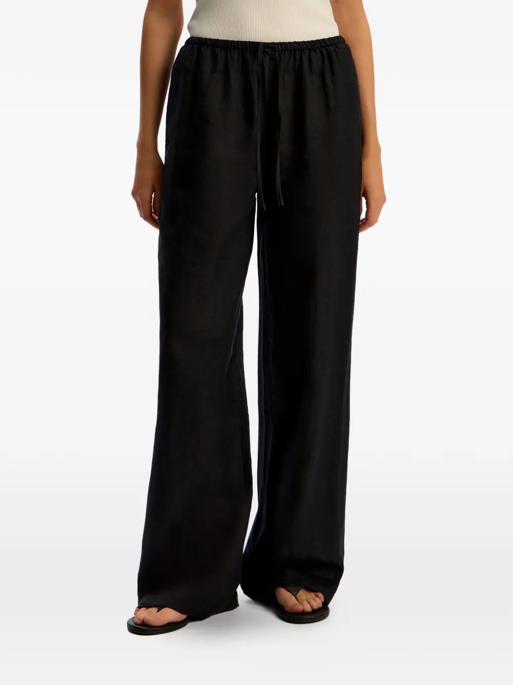 12 STOREEZ Linnen broek Zwart