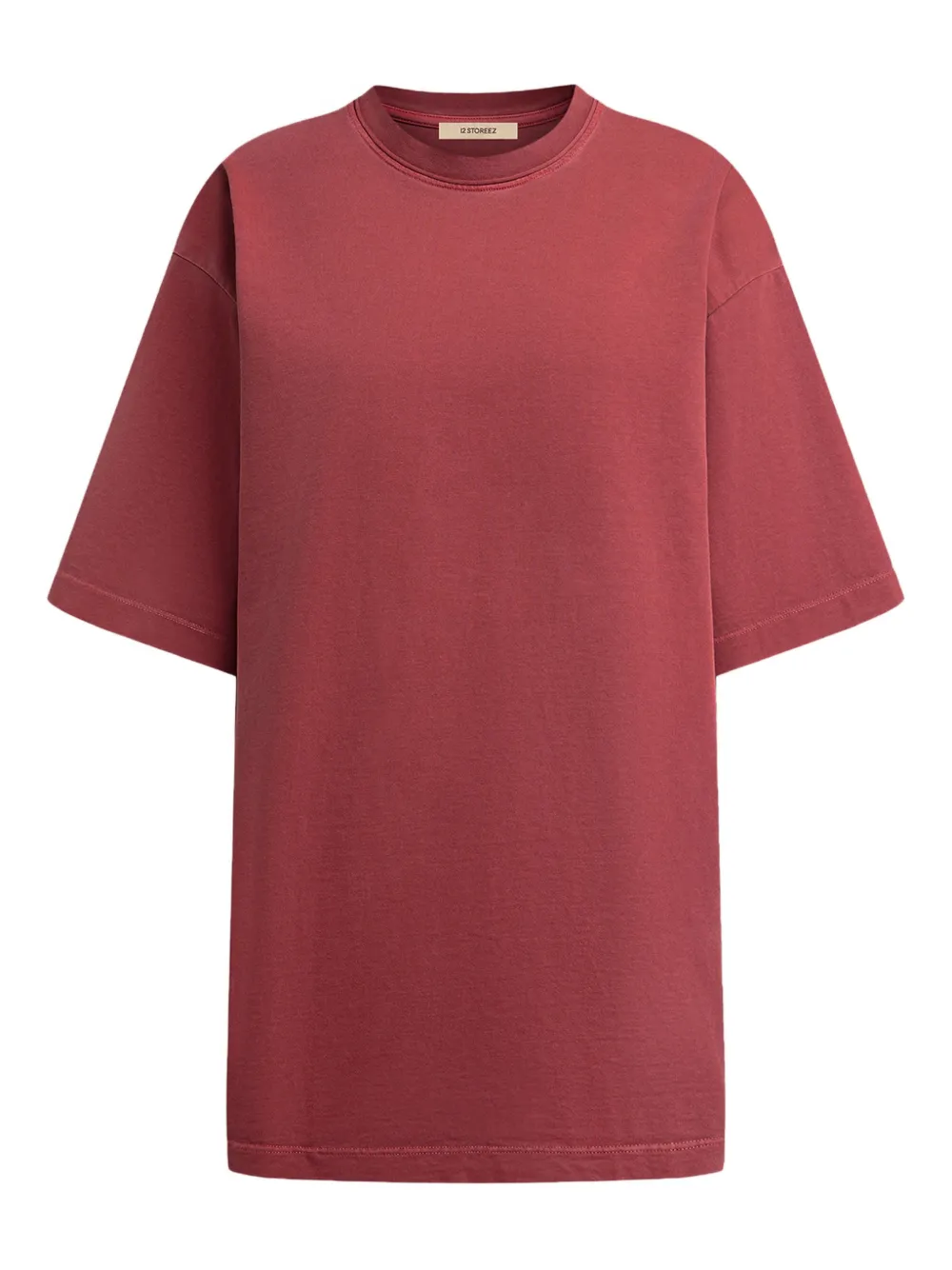 12 STOREEZ playera con cuello redondo | rojo | Image 1