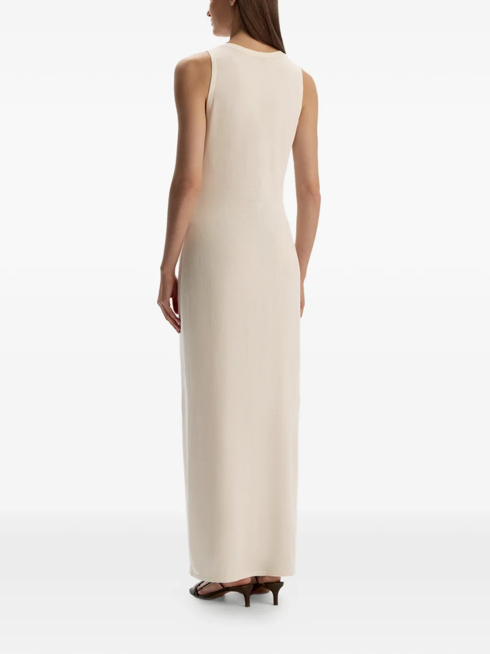 12 STOREEZ Maxi-jurk met knopen Beige