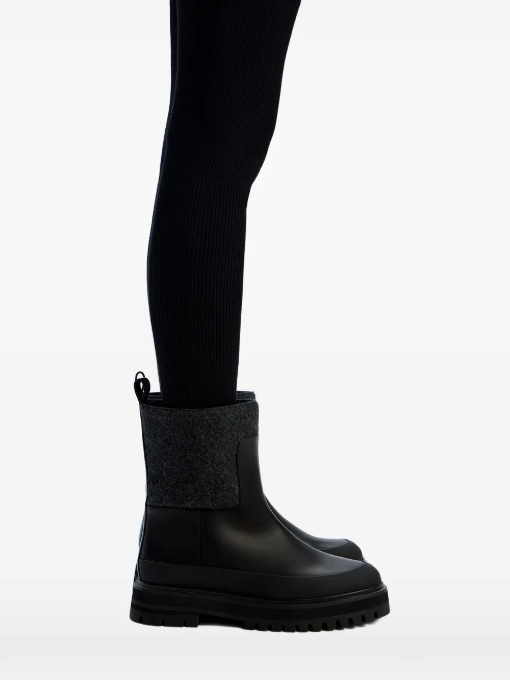 12 STOREEZ Enkellaarzen met vlakken Zwart