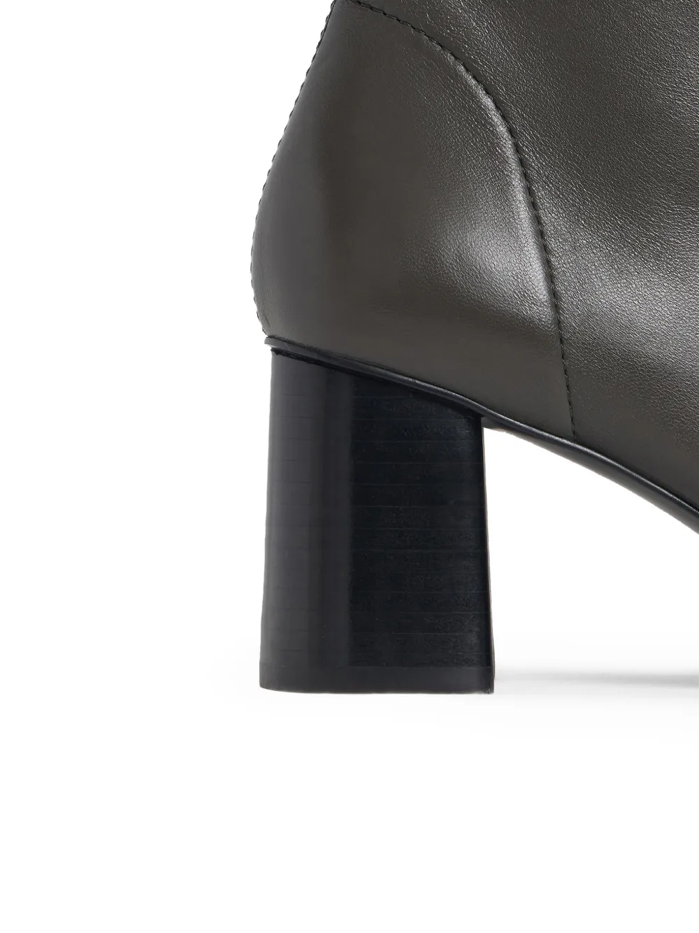 12 STOREEZ 65 mm leren enkellaarzen met blokhak Grijs