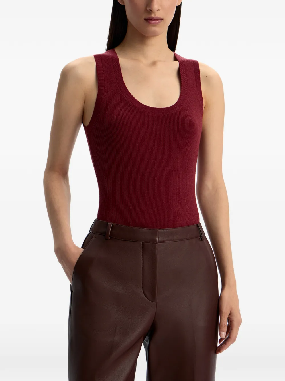 12 STOREEZ Tanktop van merinowol Rood