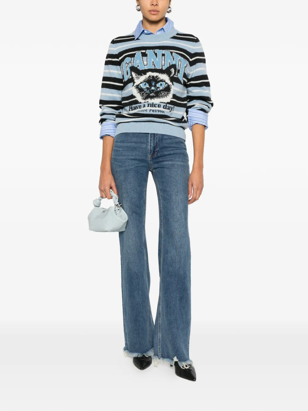 Alice + olivia Delancey bootcut jeans met franje - Blauw