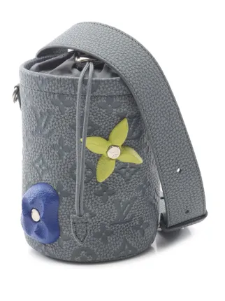 Louis Vuitton ドラムバッグ グレー/ターコイズ Louis Vuitton Pre-Owned 2021-2025 Monogram Taurillon Chalk Nano