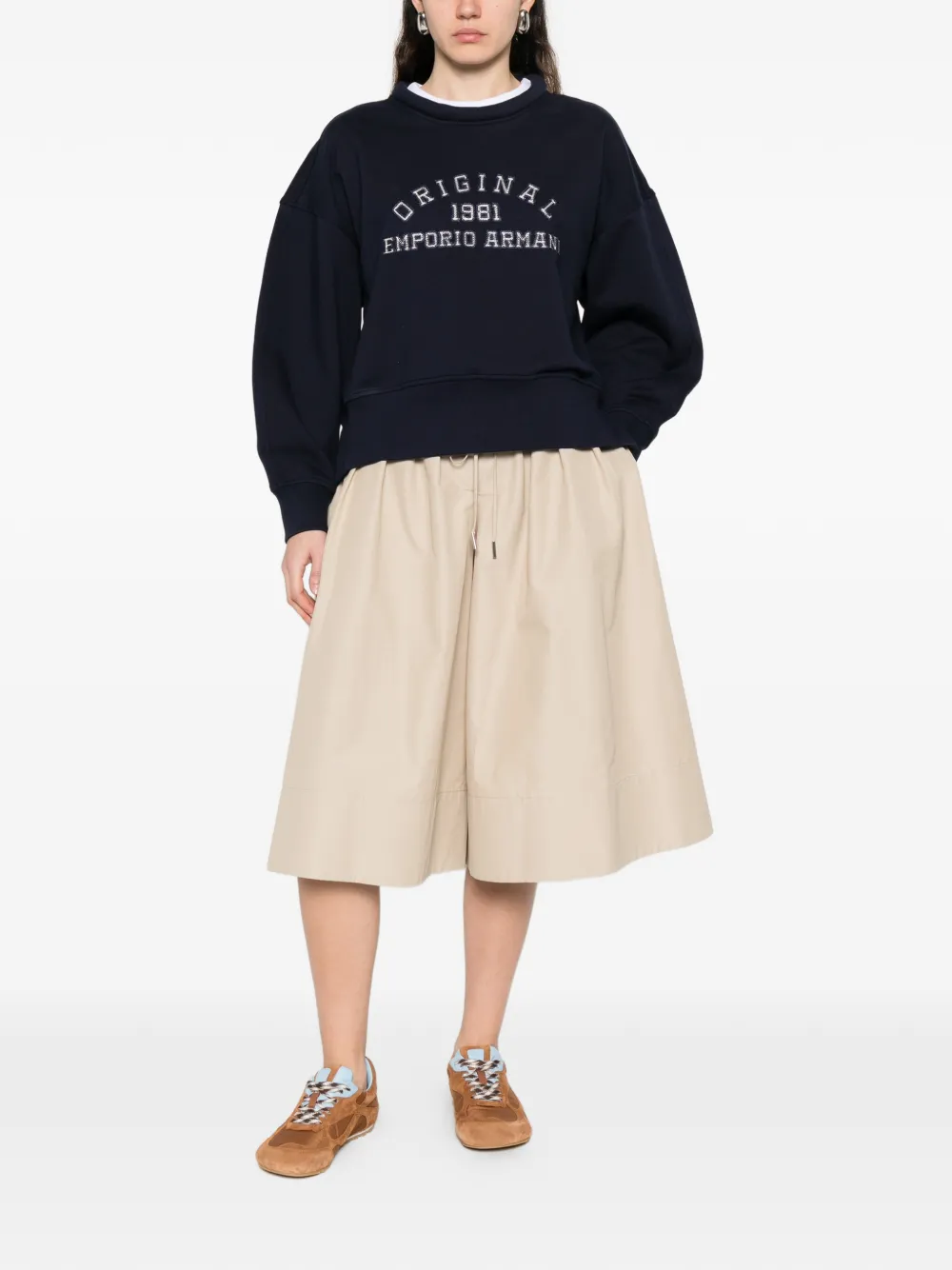 Emporio Armani Oversized sweater met lange mouwen Blauw