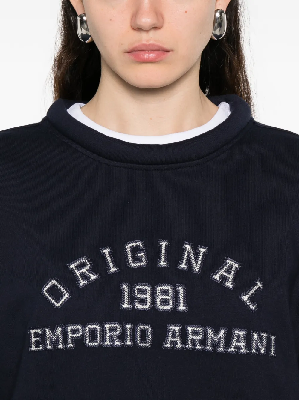 Emporio Armani Oversized sweater met lange mouwen Blauw