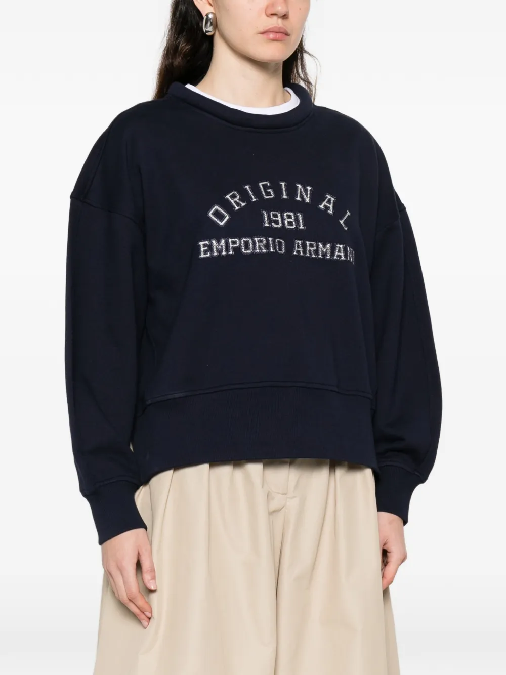 Emporio Armani Oversized sweater met lange mouwen Blauw