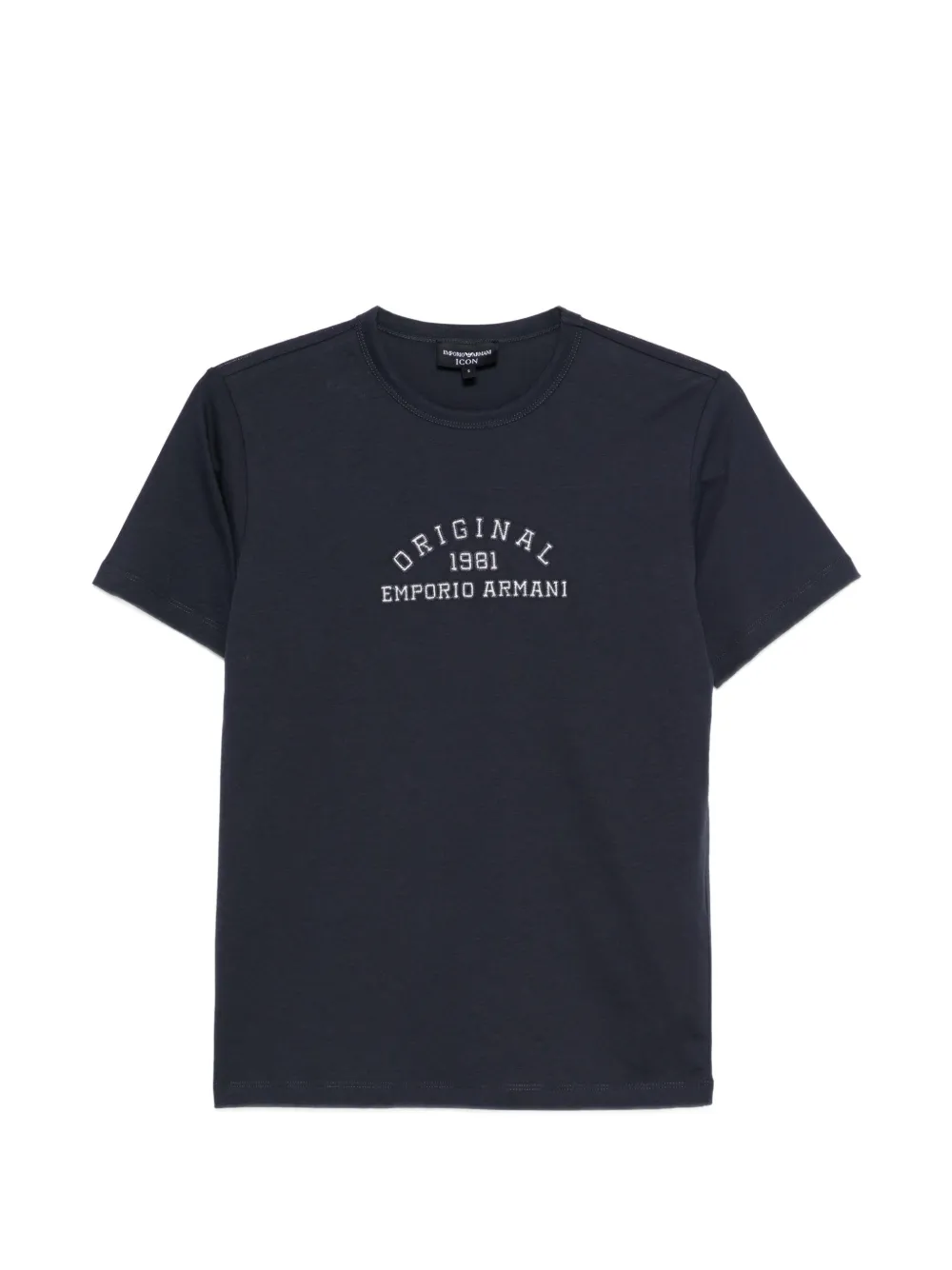 Emporio Armani T-shirt con logo ricamato - Blu
