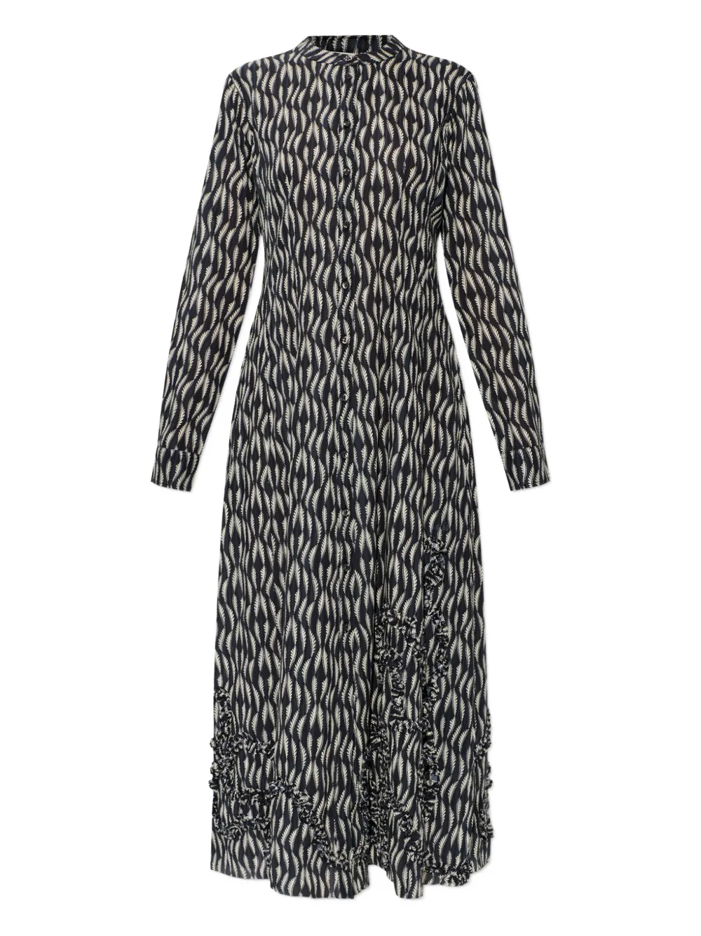 Ulla Johnson Laurentine ruffled print midi dress - Nero