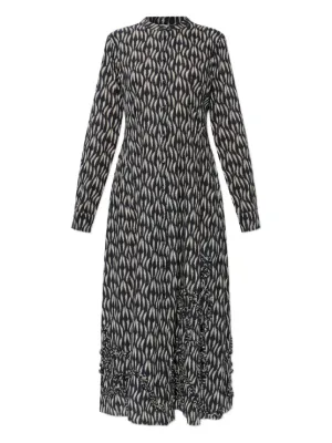 DVF Diane Von Furstenberg ジグザグプリント ラップドレス | ブラウン