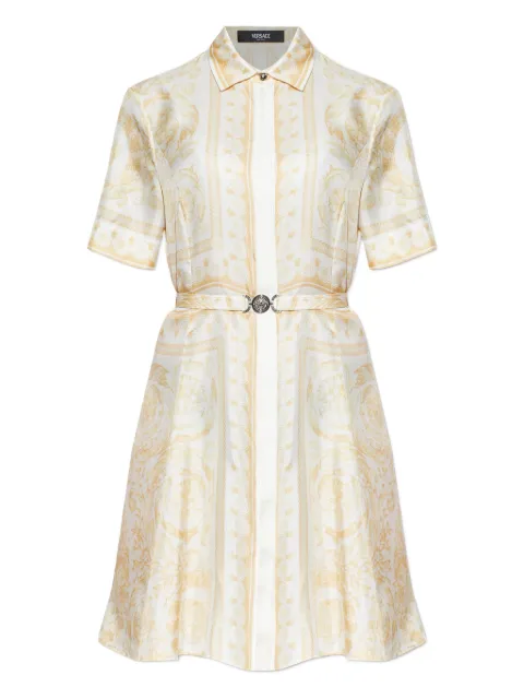 Versace belted print mini dress