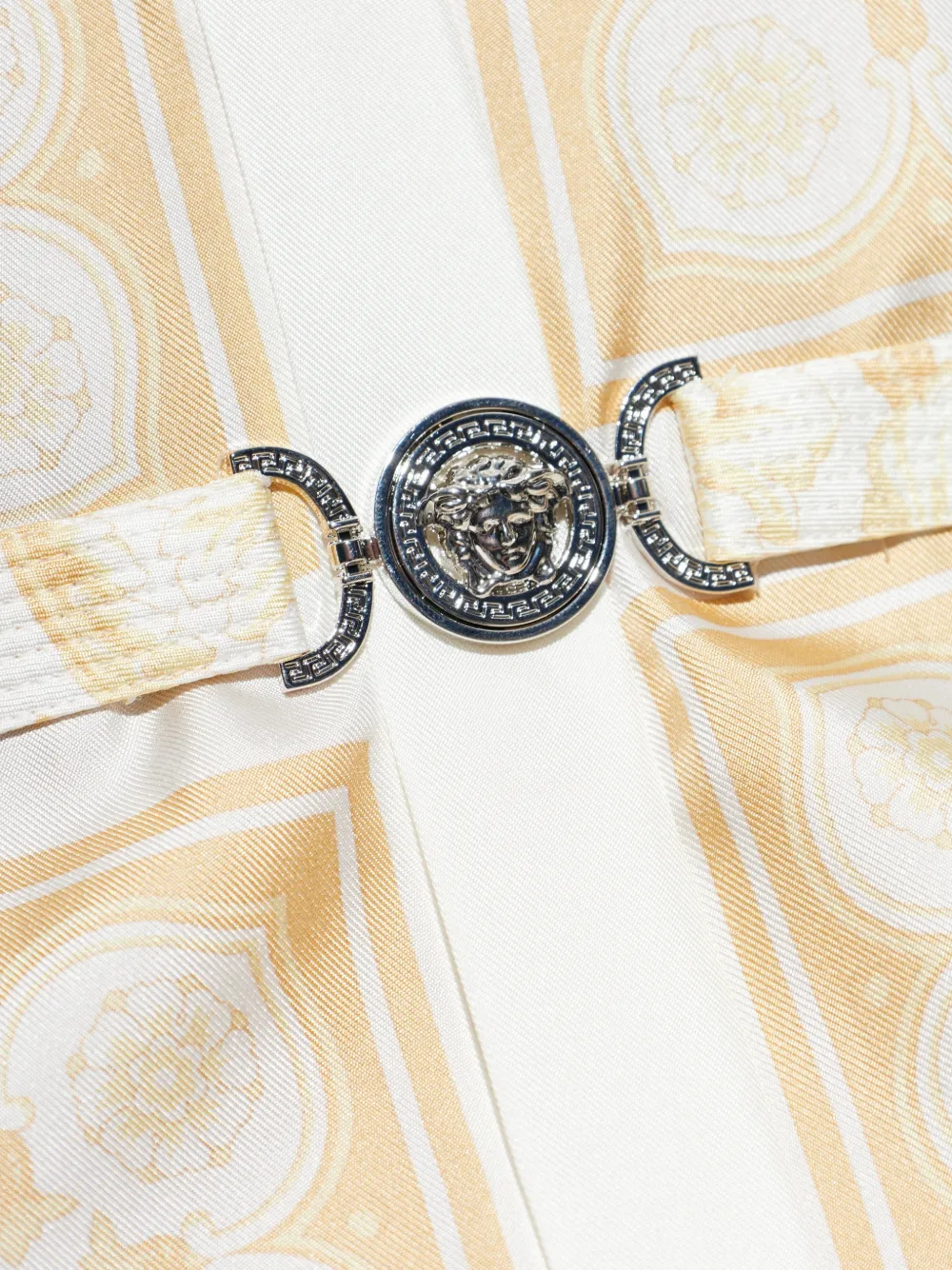 Versace Mini-jurk met ceintuur en print Wit