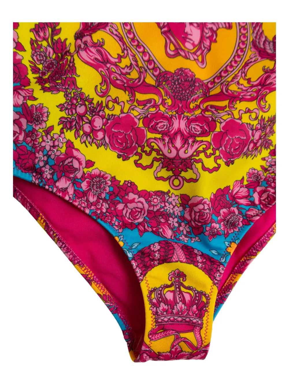 Versace Kids Medusa badpak met bloemenprint Geel