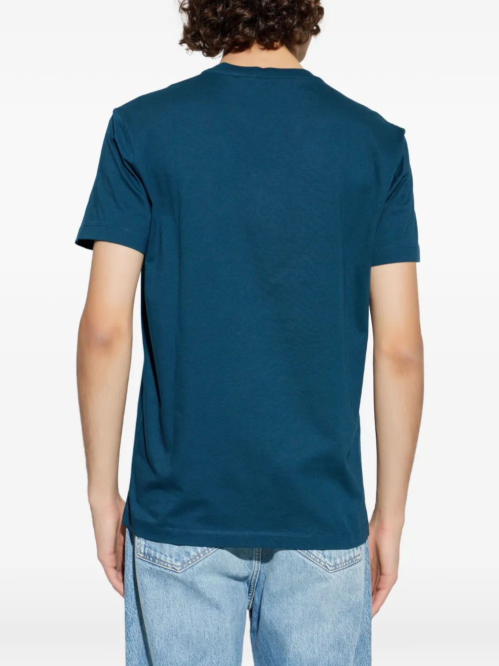 Versace Katoenen jersey T-shirt met borduurwerk Blauw