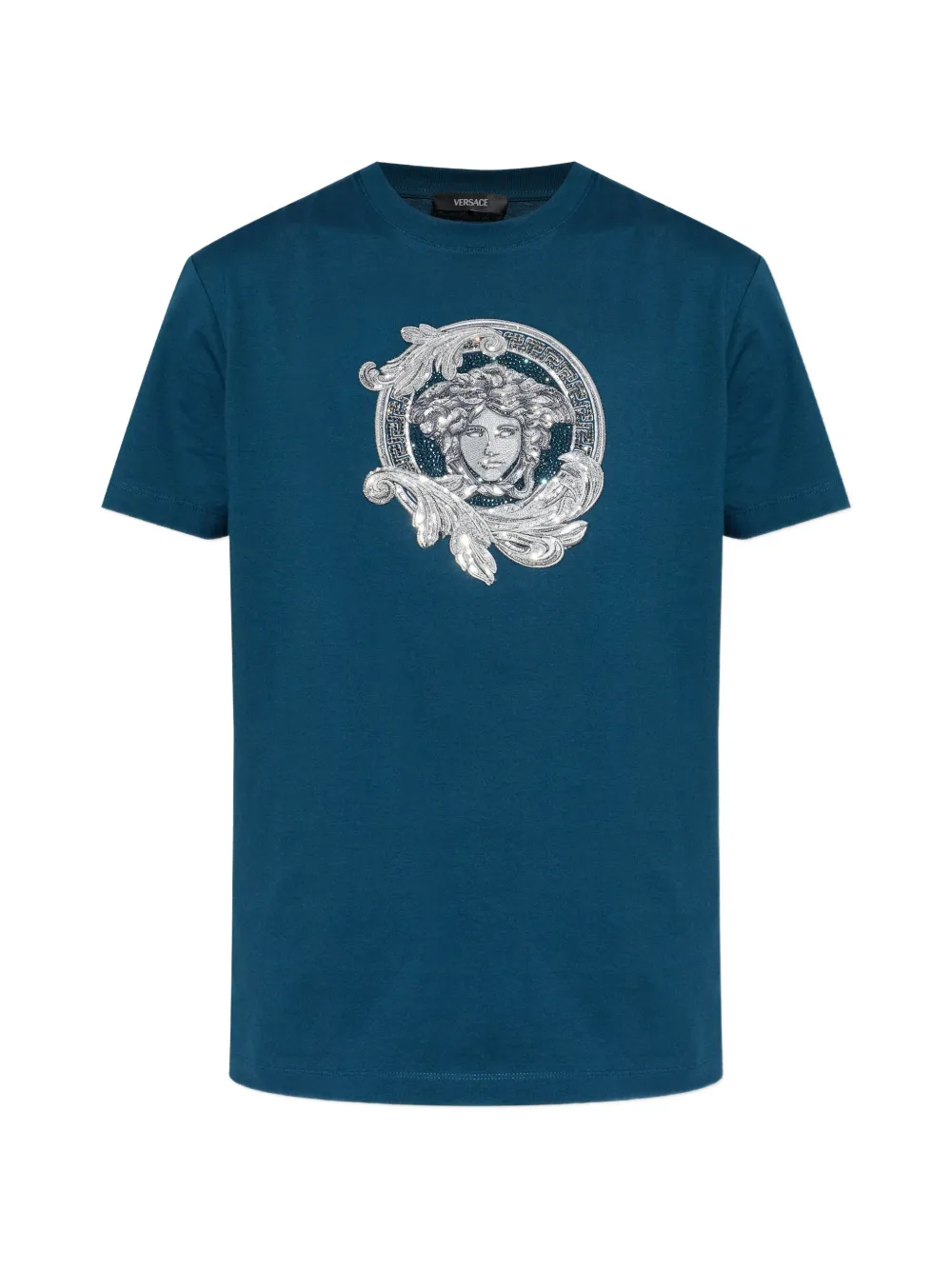 Versace Medusa-embroidered T-shirt - Blu