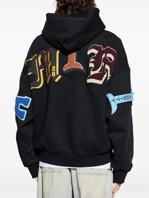 カ*ゲ様 AMIRI HOODIE ブラック AMIRI logo-appliqué full-zip Hoodie | Black | FARFETCH