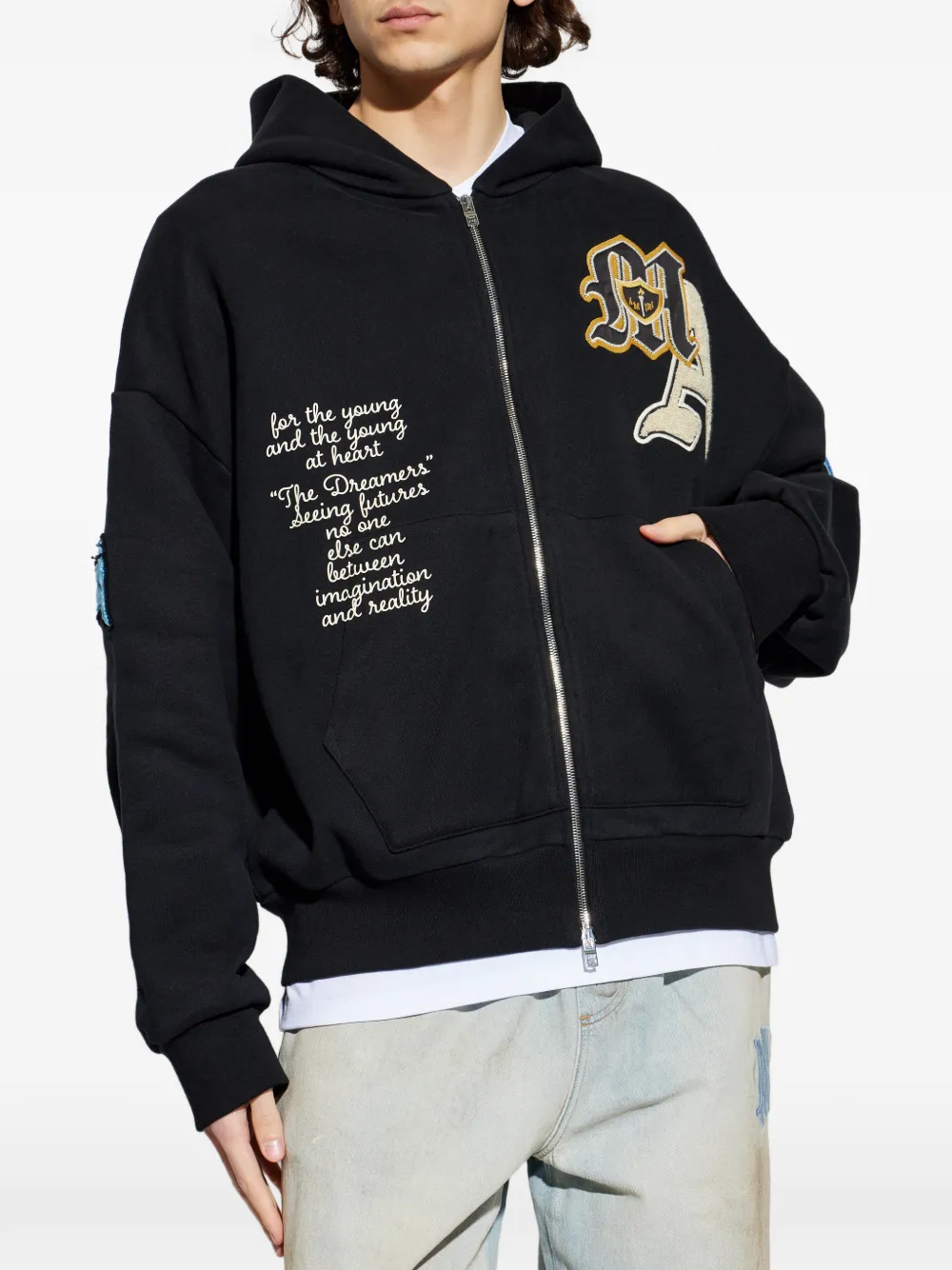 AMIRI ジップアップ パーカー | ブラック | FARFETCH JP