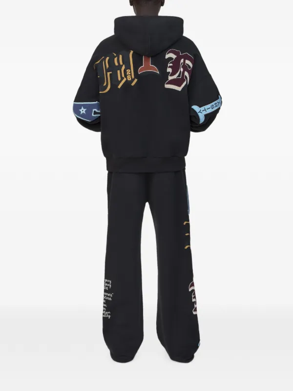 AMIRI logo-appliqué full-zip Hoodie | Black | FARFETCH