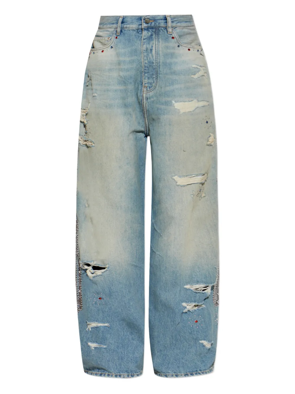 AMIRI distressed embellished jeans - Blu